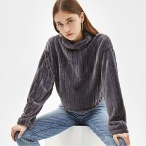 ASOS Bershka Faux fur turtleneck sweater